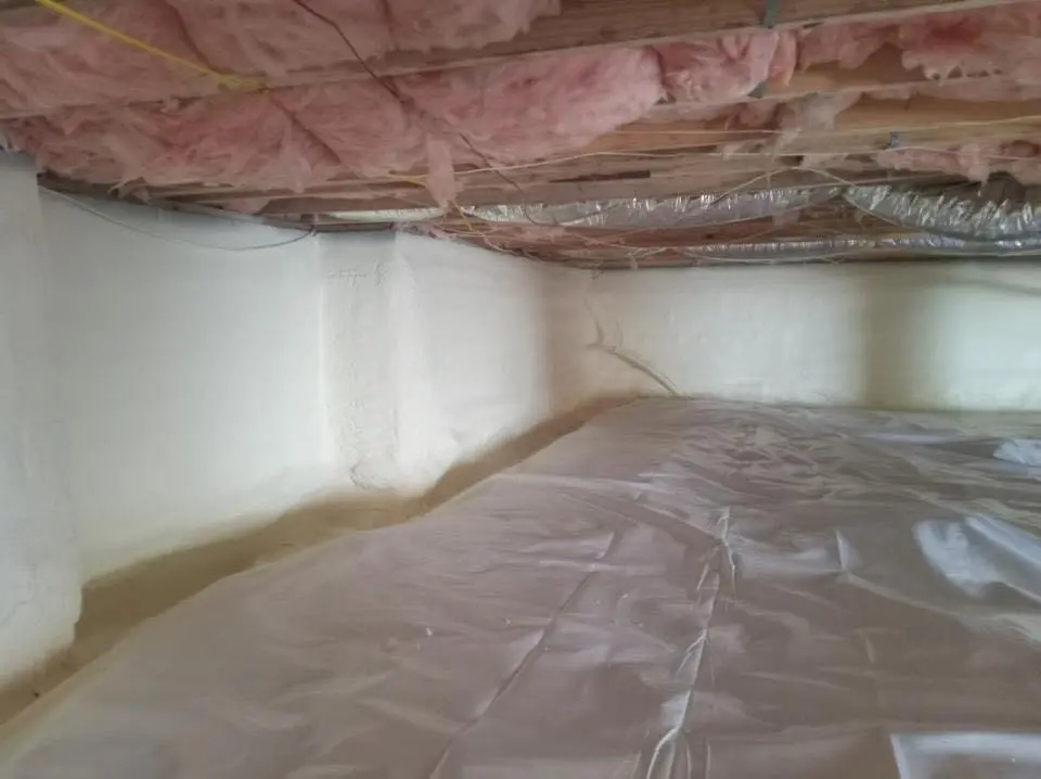 Crawl space encapsulation with closed-cell spray foam for Roof Waterproofing in Hamburg